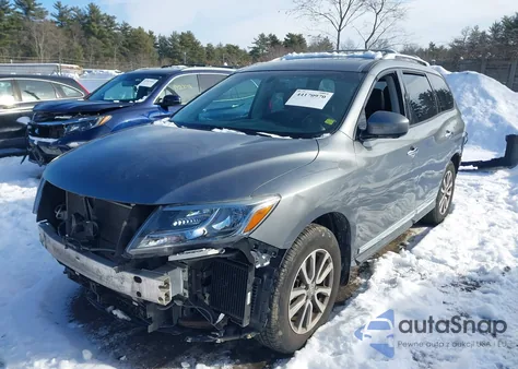2015 Nissan Pathfinder Sl z USA, uszkodzony, nr VIN 5N1AR2MM6FC663062
